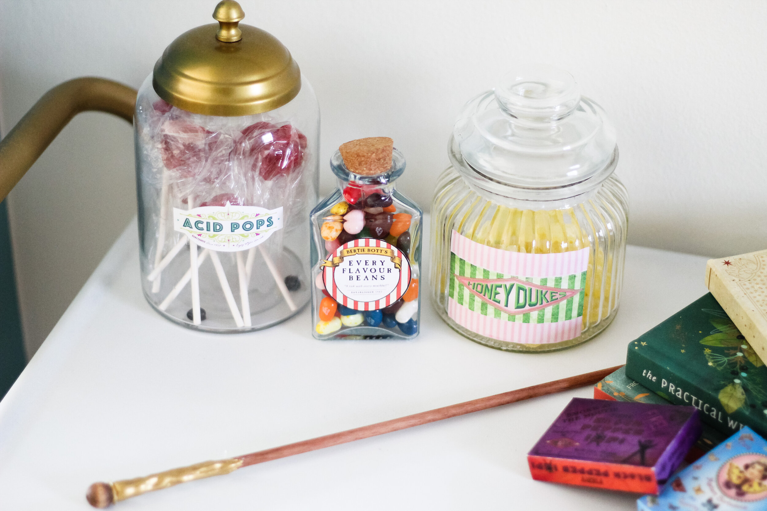 Harry Potter Glass Favor Jar Set Bottles Honeydukes Inspired Easter Basket Gift 