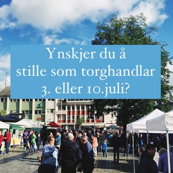 3.juli og 10.juli blir det torgdag og aktivitetar p&aring; Vangen 🥳 Kontakt oss p&aring; DM eller epost (post@voss-sentrum.no) om du ynskjer &aring; melda deg p&aring;! #lokalhandel