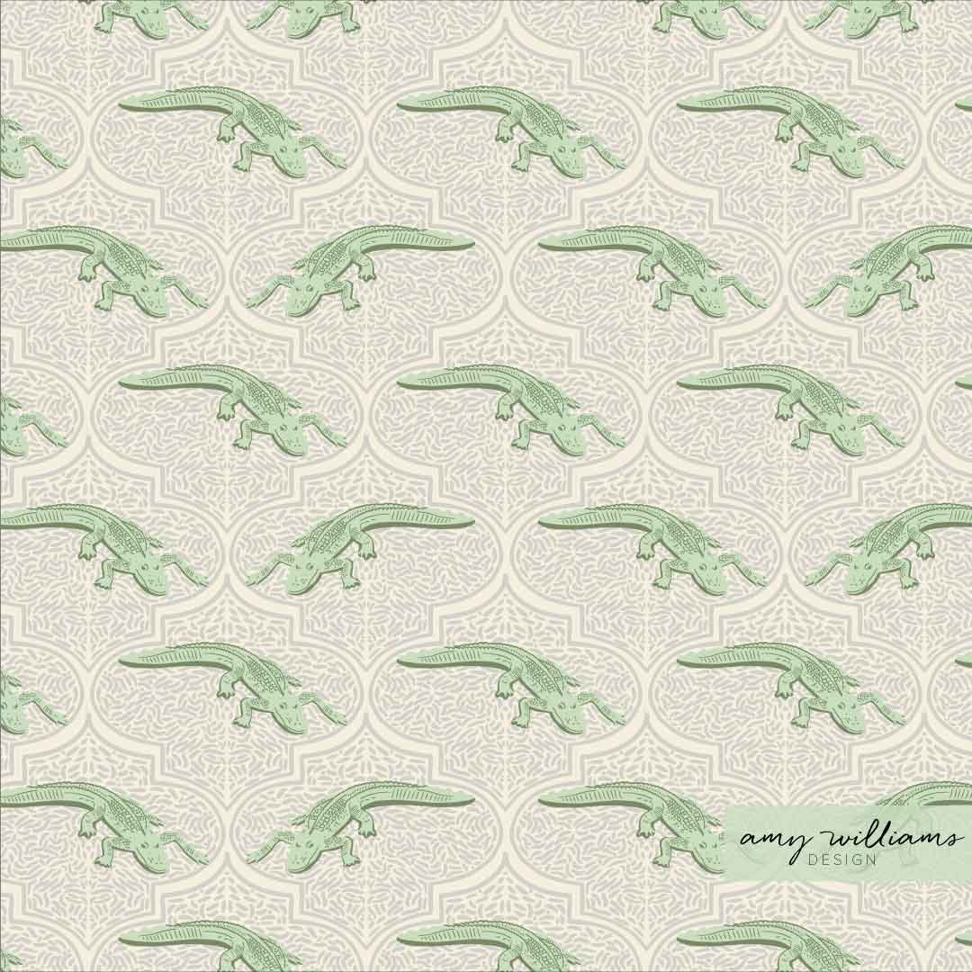 Spring Alligator Mosaic Tiles