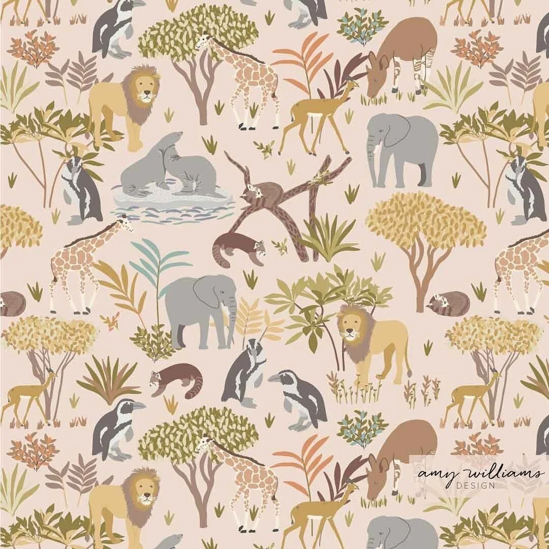 This is a new pattern from my Zoo Land Treasures collection. It embraces the spirit of the zoo with whimsical patterns! 
⠀⠀⠀⠀⠀⠀⠀⠀⠀
Let me know what you think!
⠀⠀⠀⠀⠀⠀⠀⠀⠀
&gt;&gt; Spoonflower.com/en/fabric/15798190
⠀⠀⠀⠀⠀⠀⠀⠀⠀
Available in my Spoonflower