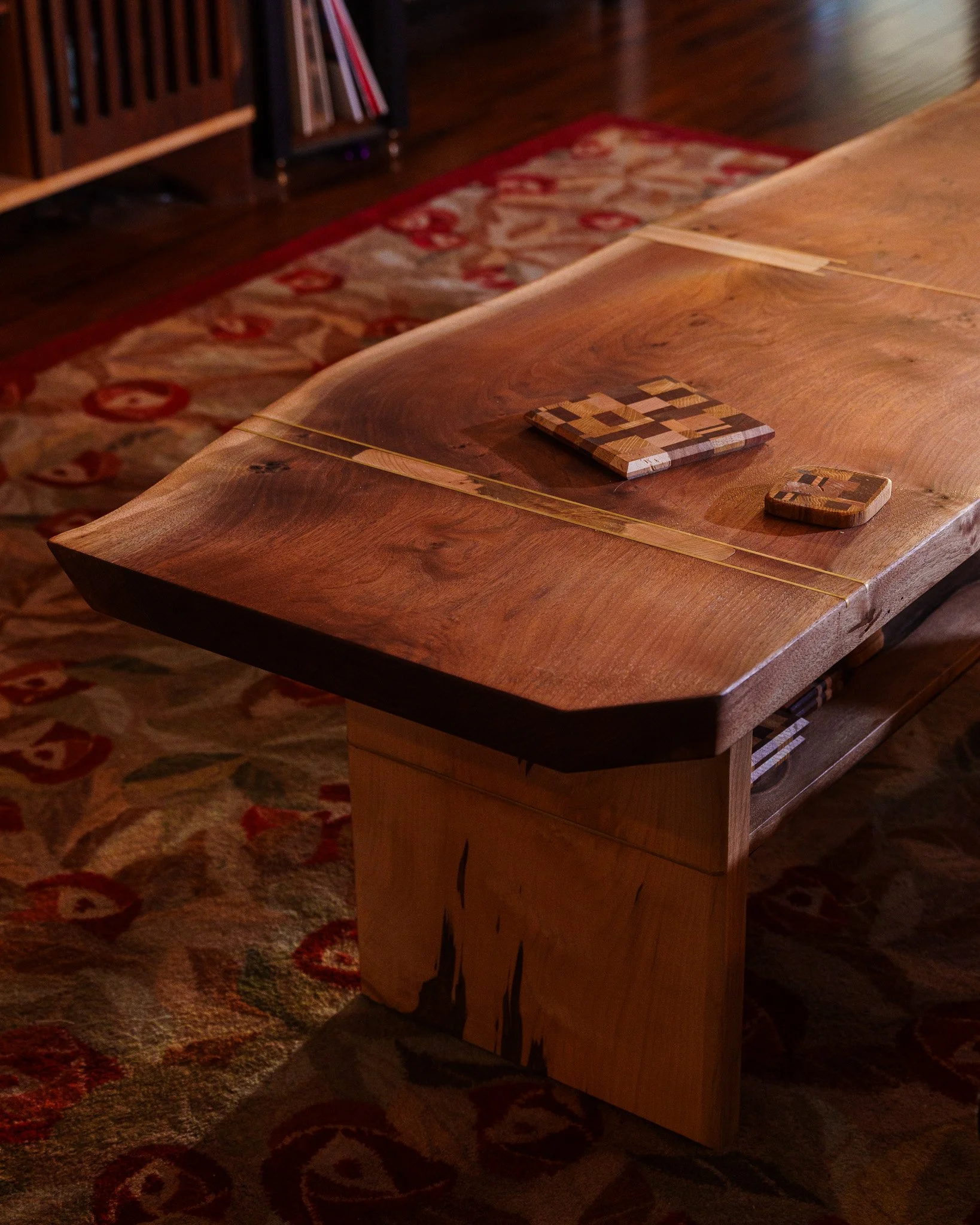 Live Walnut Slab Coffee Table