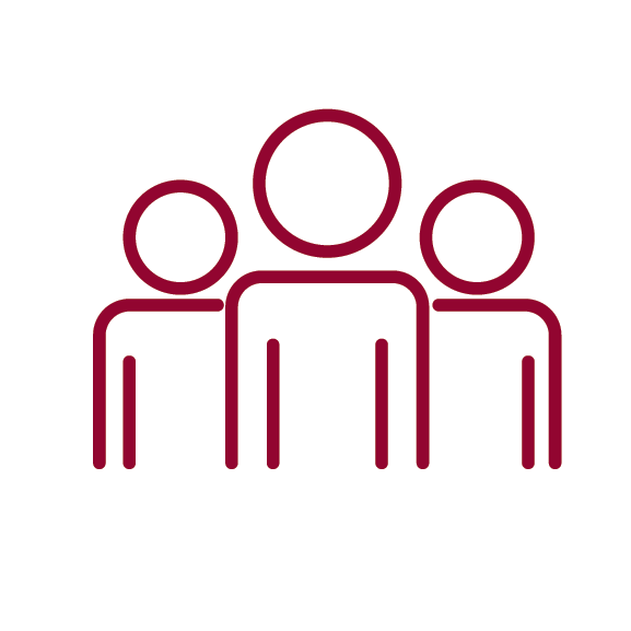 Icon of the outline of a group of people