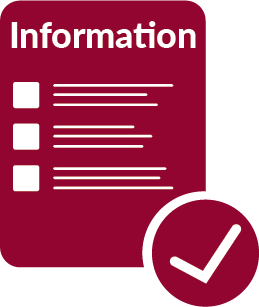 Icon of a checklist with INFORMATION at the top