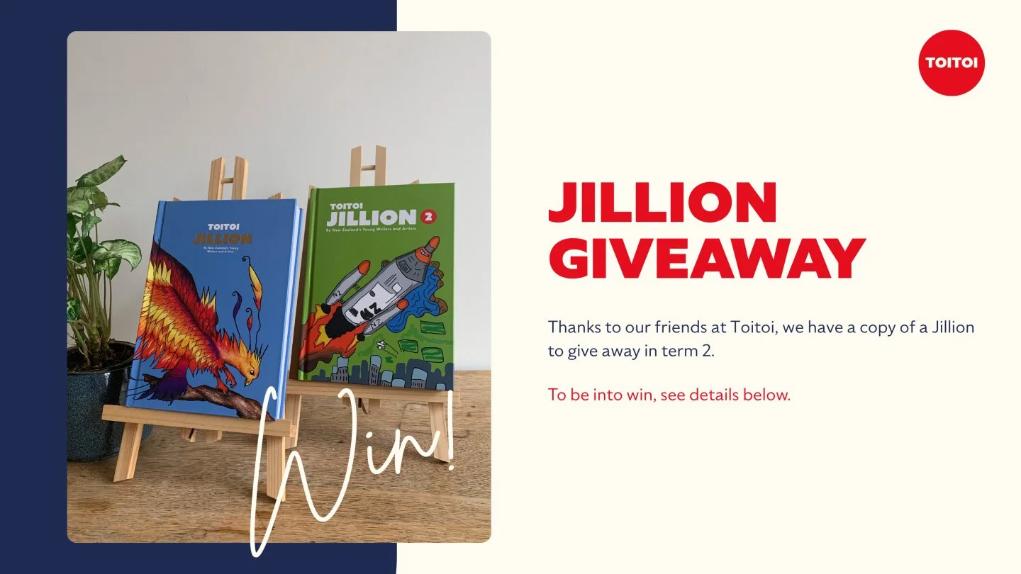 Toitoi's Jillion is a collection of incredible work written and illustrated by New Zealand's young writers and artists ages 5-13. The Jillion is a celebration of their curiosity, courage and creativity.

Thanks to our friends at @Toitoi.nz - we have 
