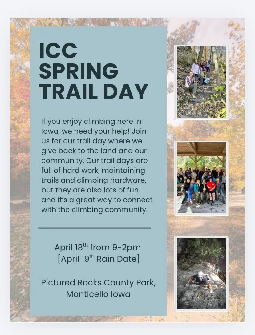 Reminder for the Trail Day this Weekend on Saturday! Weather is looking a little chilly, but the ground will be extra soft. Great for projects. Looking to build some hype for some upcoming goals, whack in trail to Chicago Wall, do some maintenance at