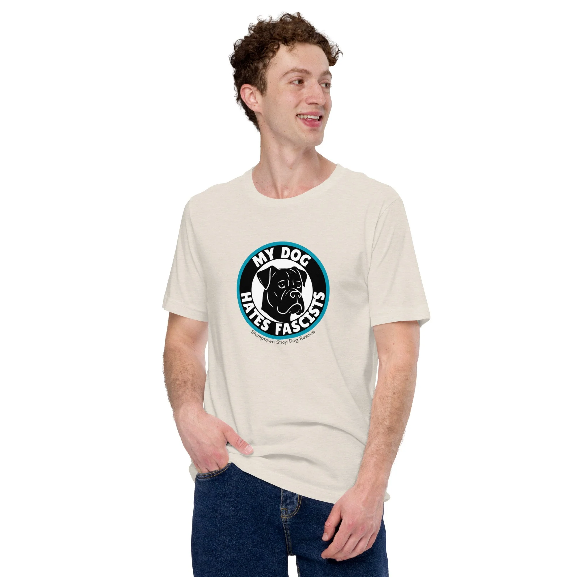My Dog Hates Fascists Boxer Unisex T-shirt