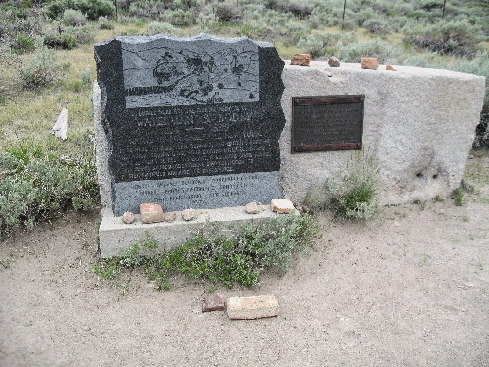 Bodey Memorial Plaque- 1957 — {...Bodie Cemetery...} BODIE, CALIFORNIA
