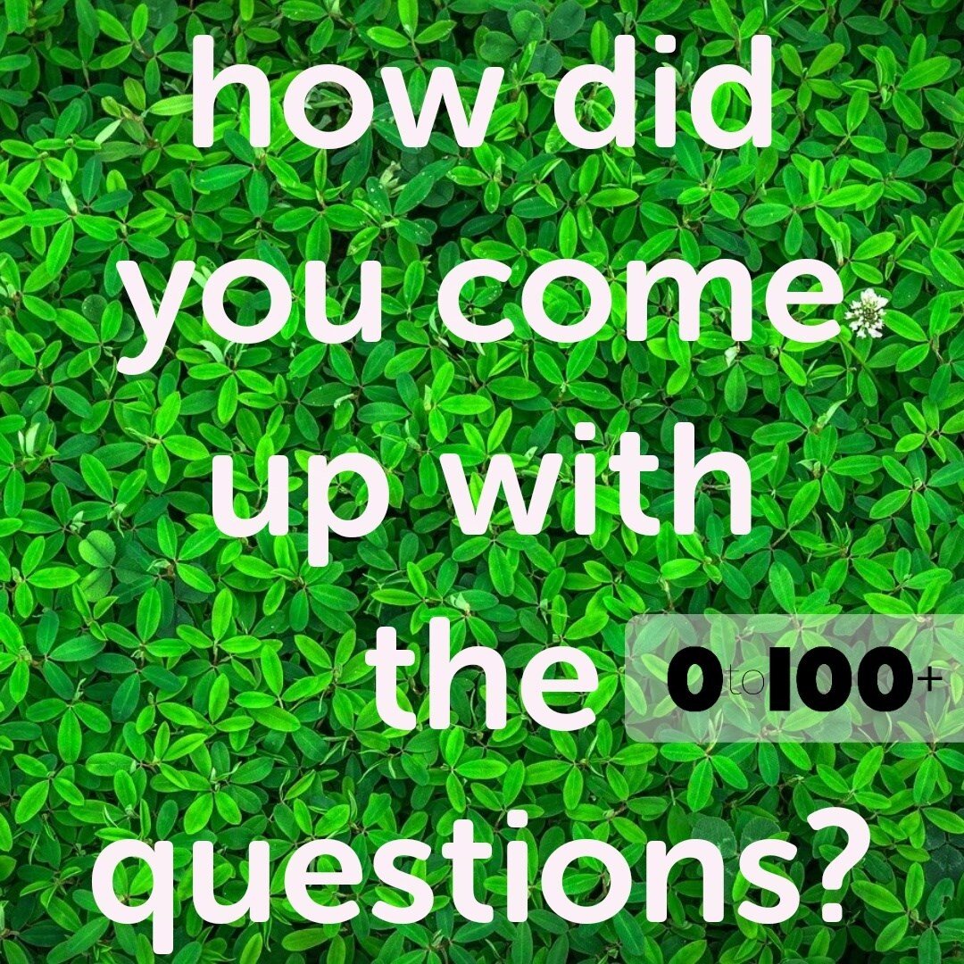 I'm often asked how I came up with the questions for @0to100plus. The quick answer is that it took a long time. I wanted to have a small number of general questions that were easy enough for young children to answer while still allowing for thoughtfu