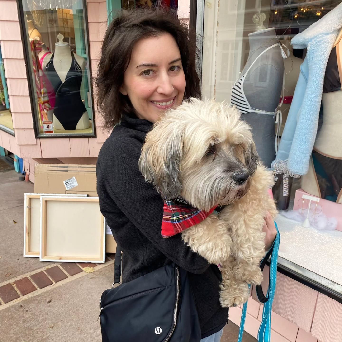 Why not visit a pink shop on a gray November day? Badger, my art assistant, is a big fan of @xandraswimwear in Capitola!