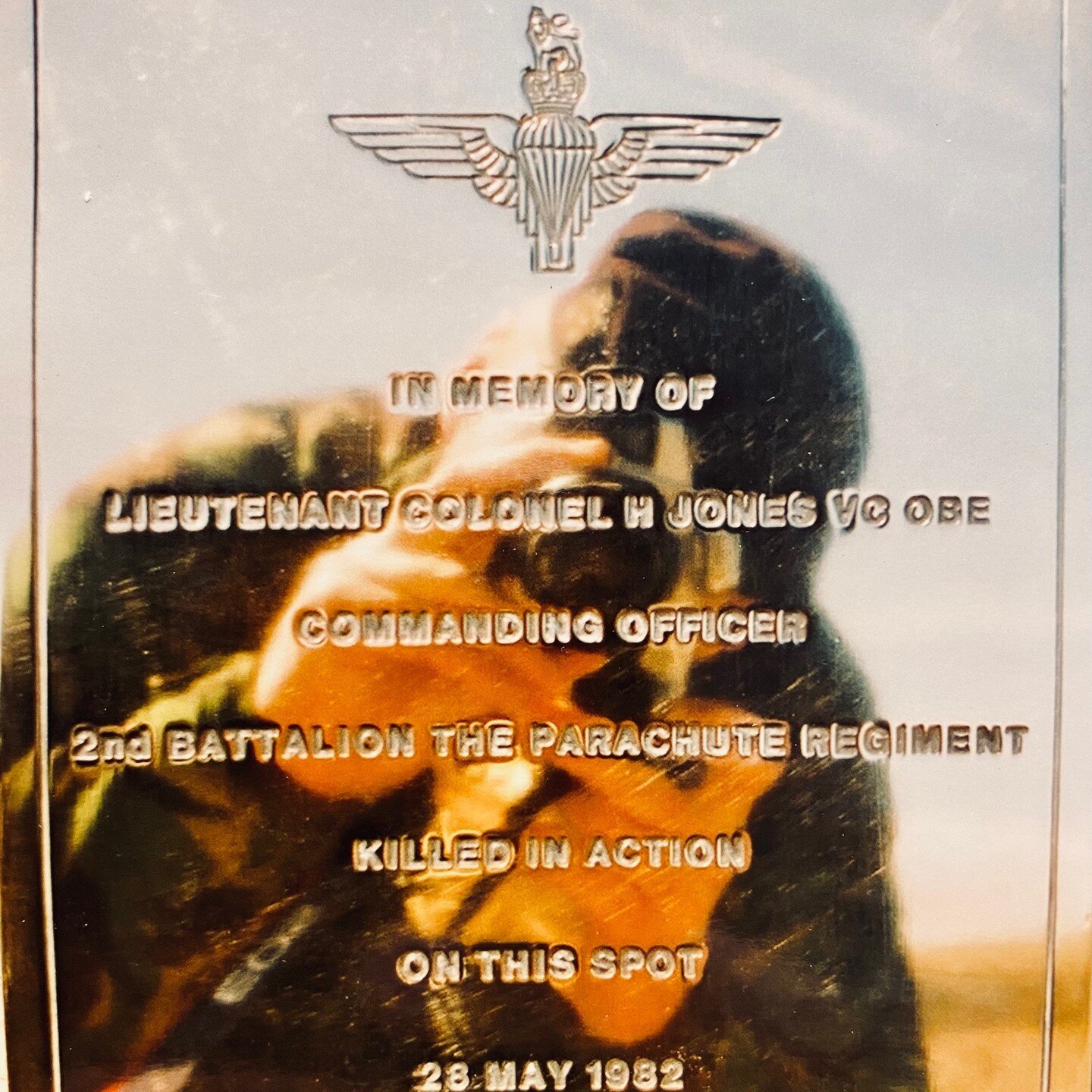The memorial to Lieutenant Colonel Herbert Jones, VC, OBE, known as H. Jones, a British Army officer and posthumous recipient of the Victoria Cross. 

This memorial is located at Darwin (Goose Green), Falkland Islands, South Atlantic.

Photo taken by
