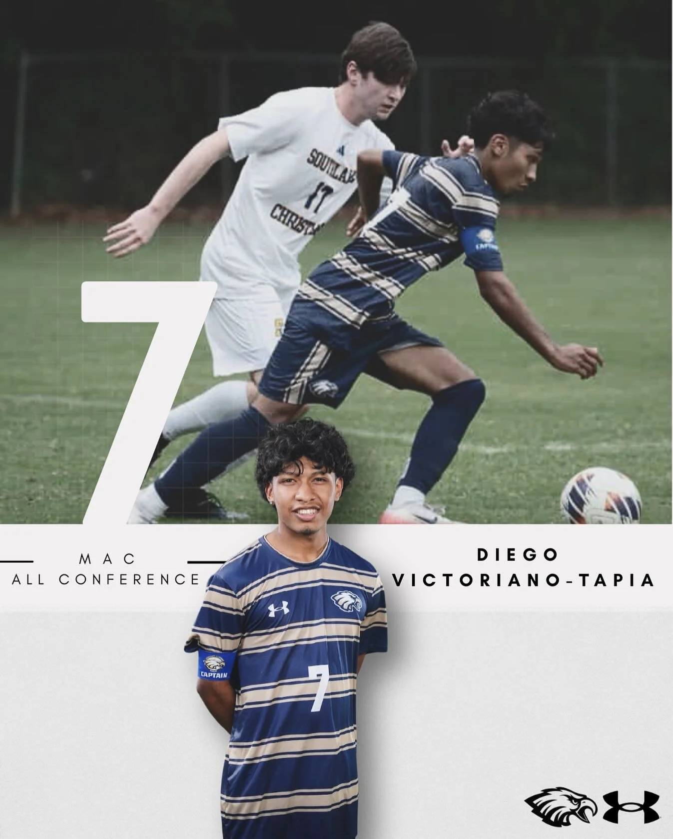 Congratulations to Senior @moreno._tapia on being voted to the MAC All-Conference Team.
#MACAllConference #AllConferenceSoccer #CAEagles #EaglesFly🦅
🎨 by @helenb_156