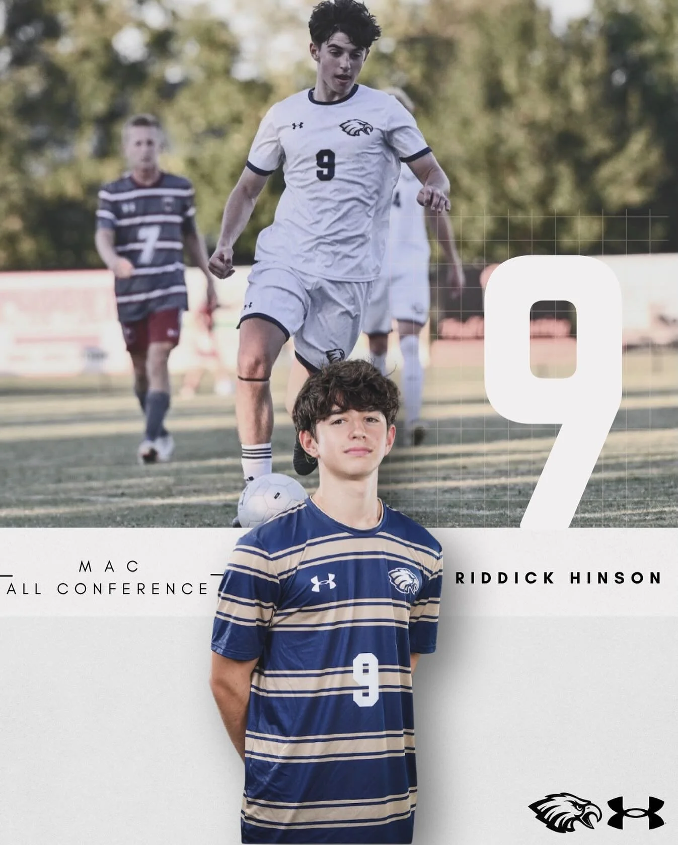 Congratulations to Junior @riddick1743 on being voted to the MAC All-Conference Team.
#MACAllConference #AllConferenceSoccer #CAEagles #EaglesFly🦅
🎨 by @helenb_156
