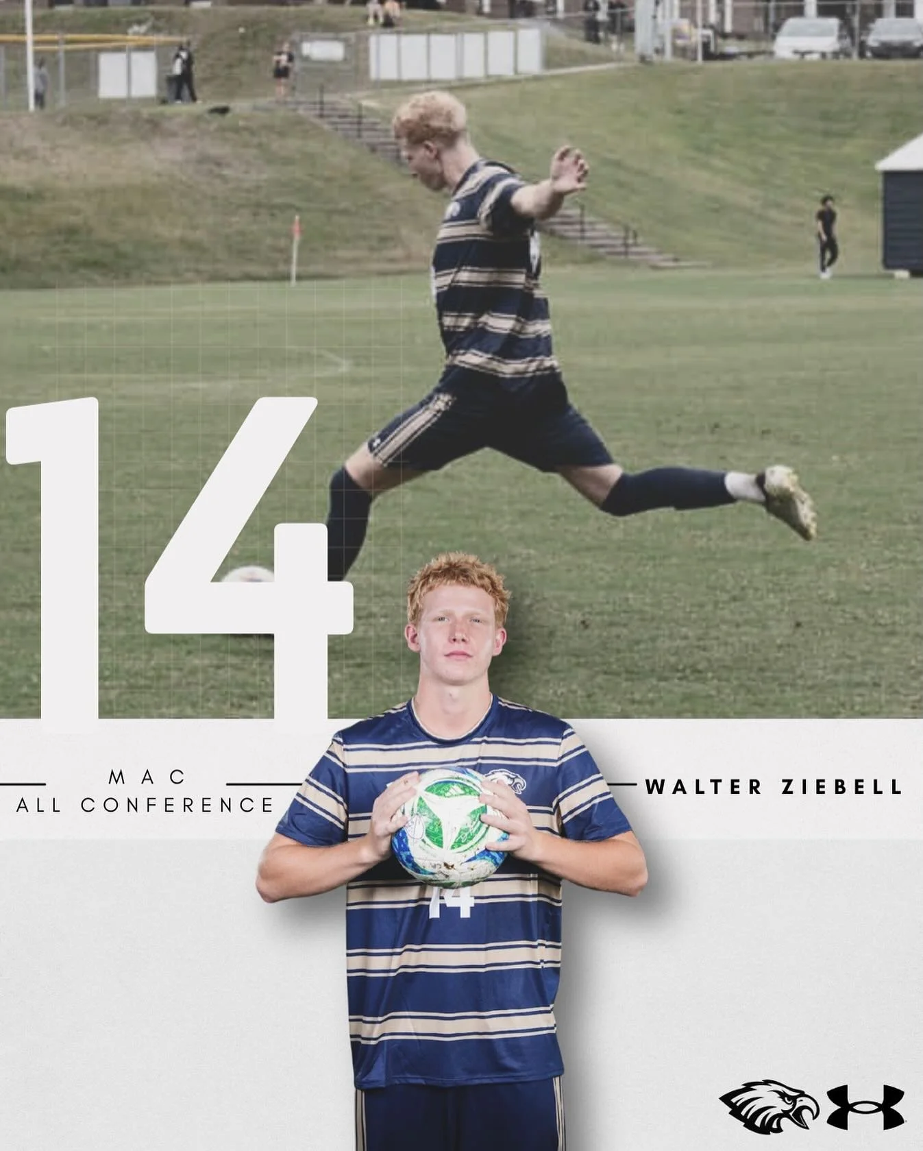 Congratulations to Junior @wally_z123 on being voted to the MAC All-Conference Team.
#MACAllConference #AllConferenceSoccer #CAEagles #EaglesFly🦅
🎨 by @helenb_156