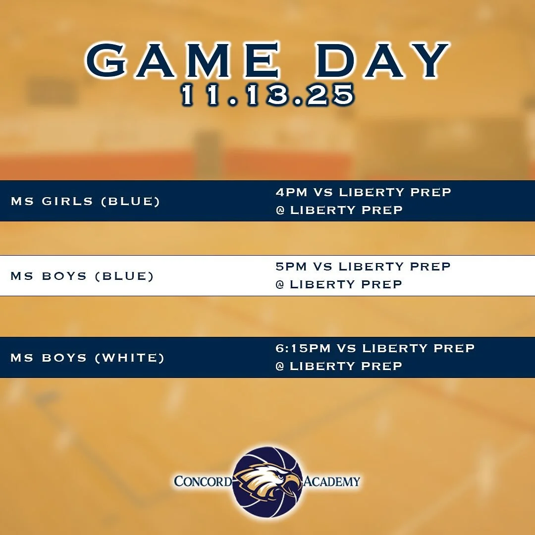 #MSGameDay

Today&rsquo;s 🏀 Schedule
4pm | MS Girls (Blue) @ Liberty Prep
5pm | MS Boys (Blue) @ Liberty Prep
6:15pm | MS Boys (White) @ Liberty Prep

#HoopsSeason #CAEagles