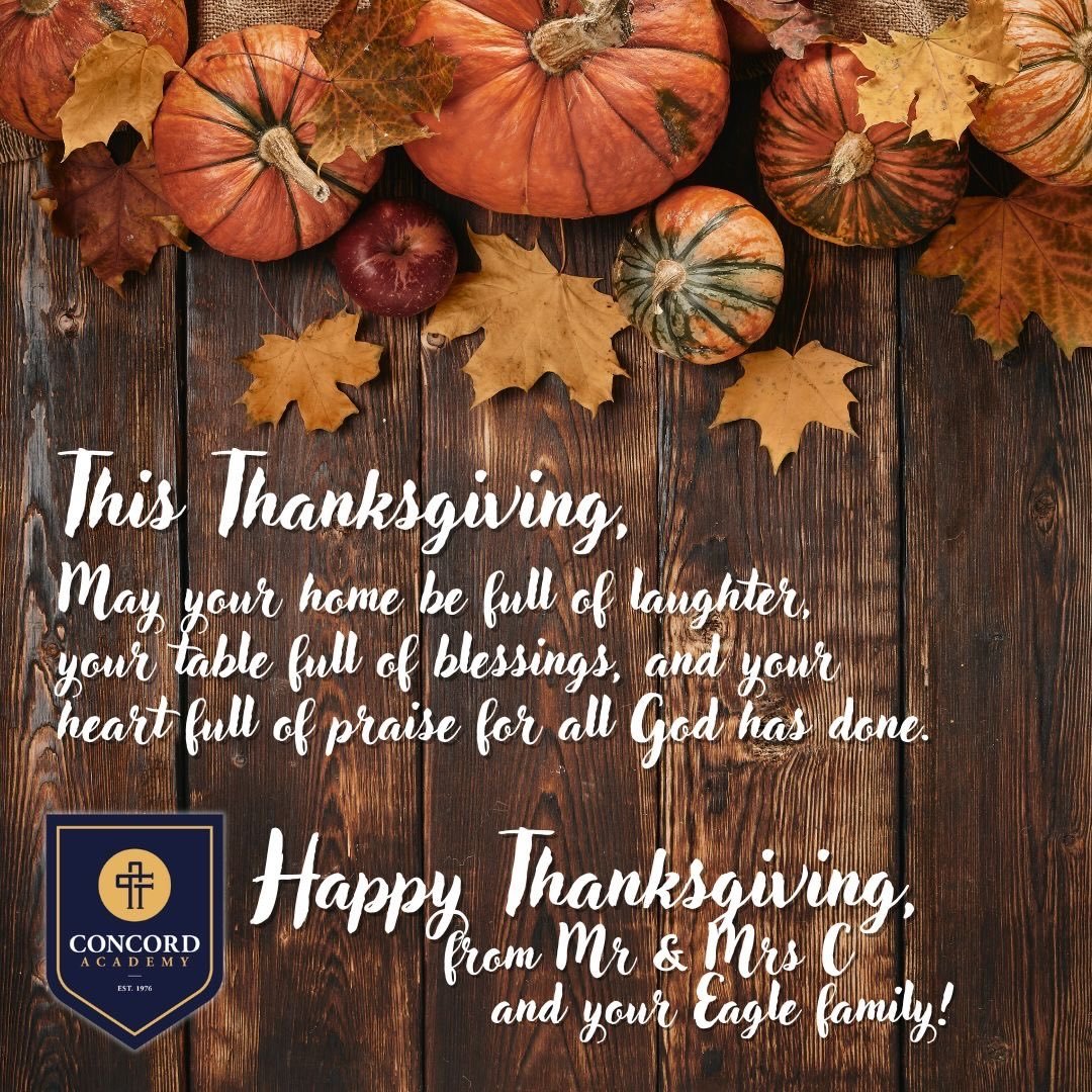 Happy Thanksgiving, Eagles! 🦅 

#concordacademync