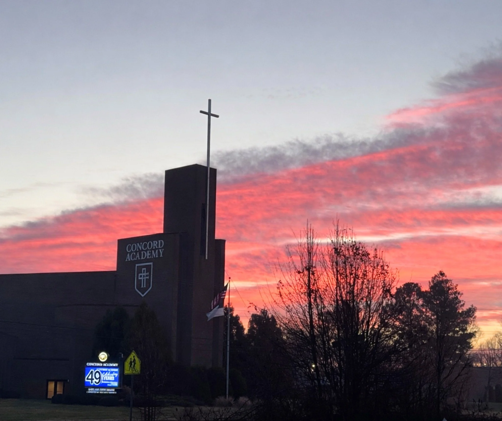 Did you catch the beautiful sunrise on your way to school this morning? What an awesome God we serve! 🙌🏼 🙌🏾 🙌🏻

#concordacademync #educatingwithexcellence #lovingJesus #changingtheworld #onestudentatatime