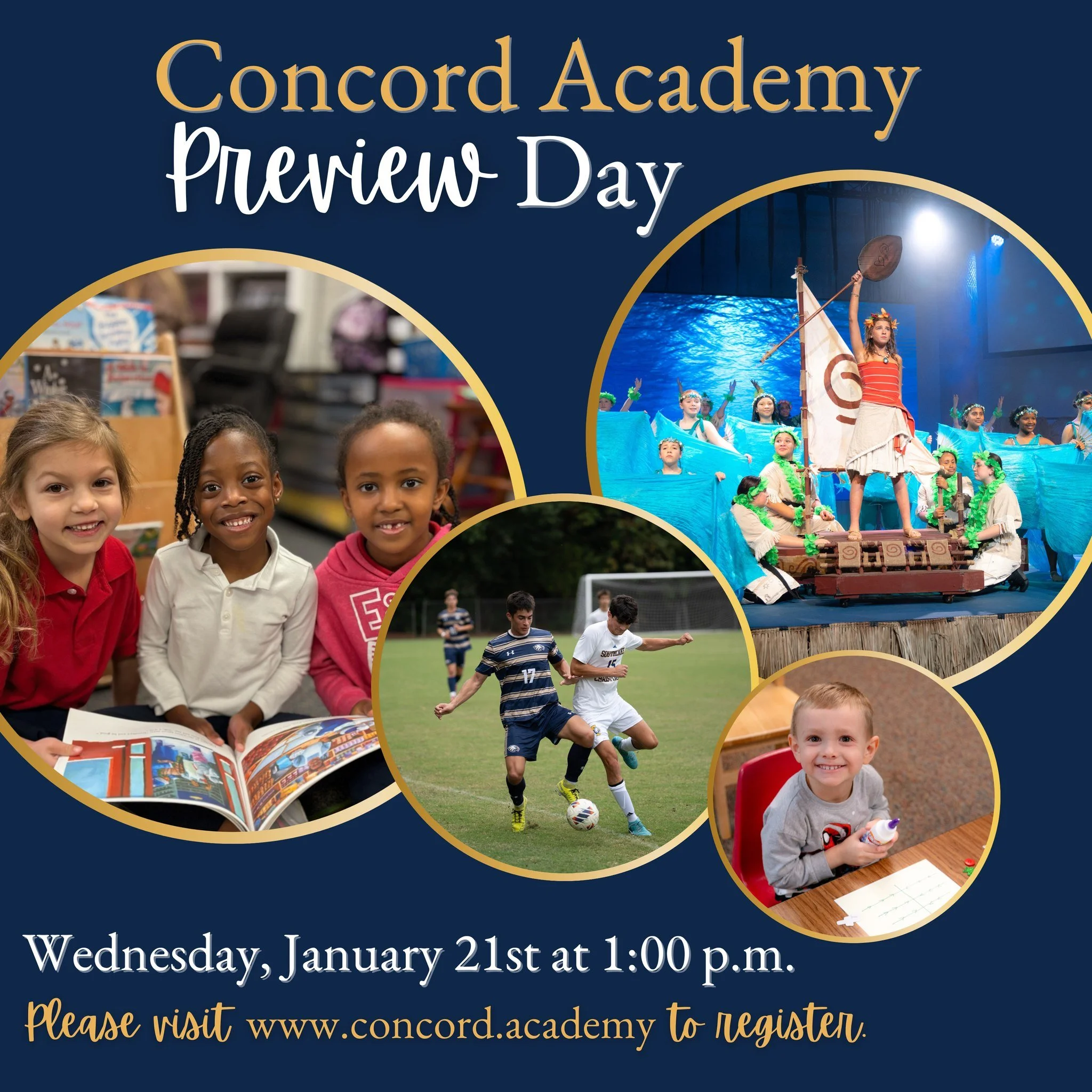 ✨ You&rsquo;re Invited to Concord Academy Preview Day! ✨

Curious about what makes Concord Academy unique? Join us on January 21, 2026 at 1:00 p.m. to experience our mission and vision firsthand! Hear from our Administration, meet our amazing staff a