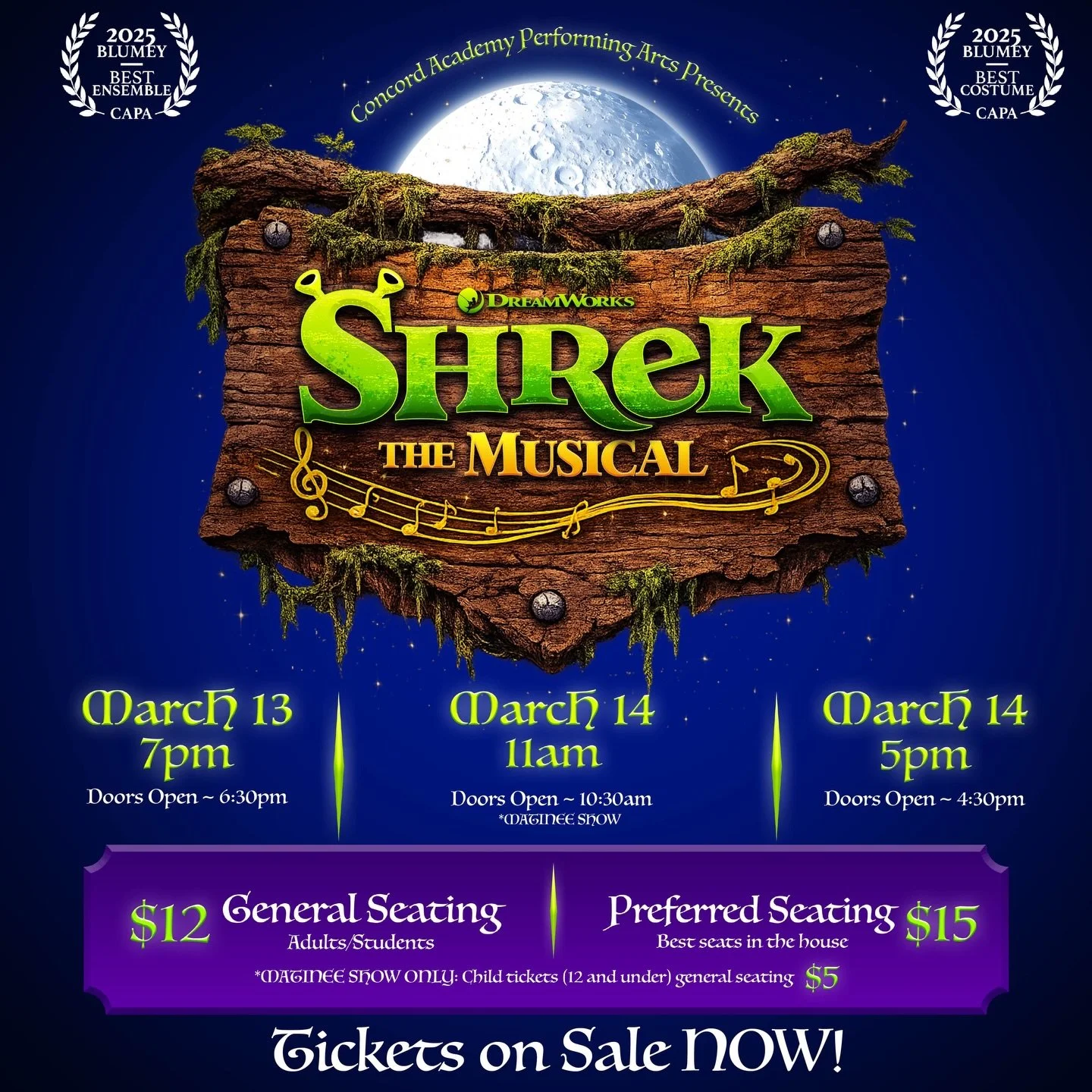 Shrek Tickets are LIVE! Link in bio🟢
&bull;
3 chances to see this iconic show of friendship, true love, a few fart jokes, and a whole lot of special characters and laughs along the way!
&bull;
SPECIAL OFFER: After the matinee show (with discounted c
