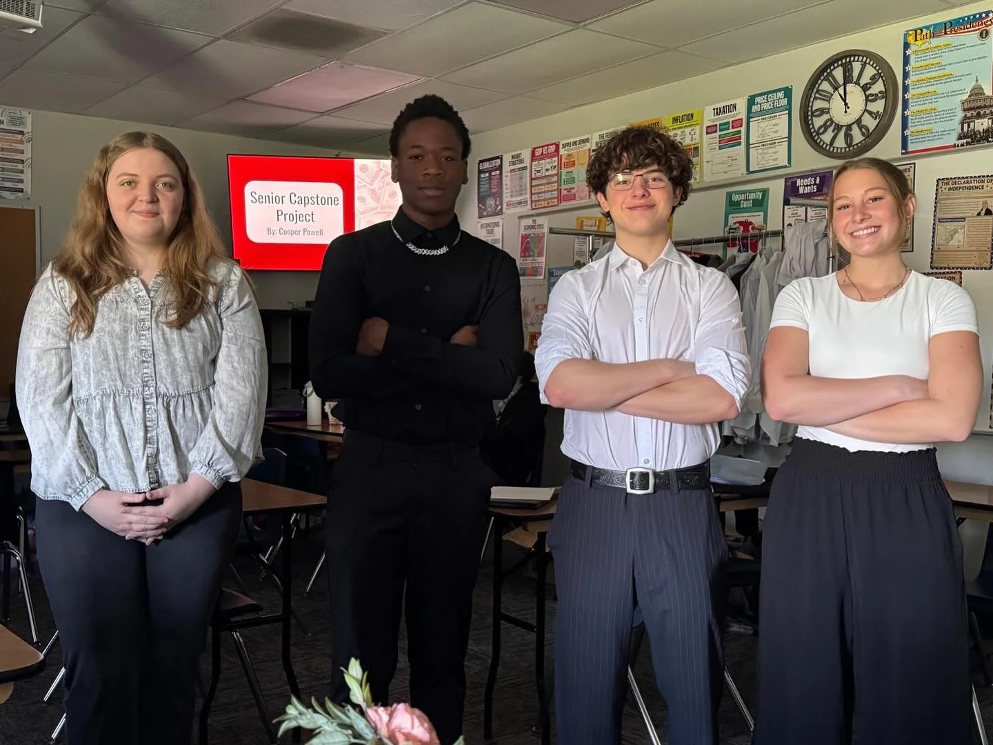 Future in focus! Students took the stage in Ms. Rafferty&rsquo;s class, presenting their research on potential career paths&mdash;diving into the pros, cons, and everything in between. One thing is certain, God has good plans for each of these world 