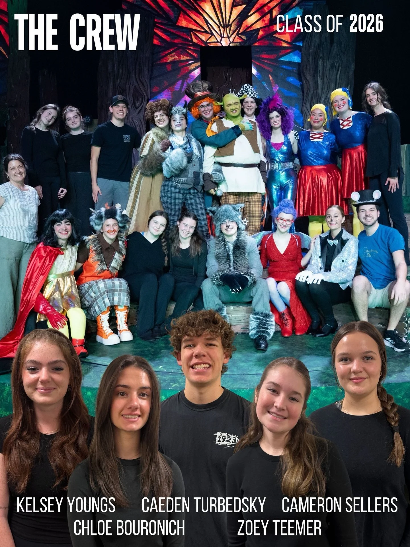 ✨Senior Spotlights✨

🎬The Crew: Caeden, Cameron, Zoe, Chloe, Kelsey
These senior tech/crew members worked tirelessly backstage to bring Shrek to life! We love our techies!