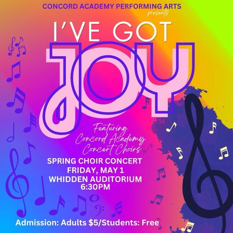 FRIDAY NIGHT! Come be part of an unforgettable night of music and worship, featuring the combined 5th-12th grade choirs of Concord Academy!