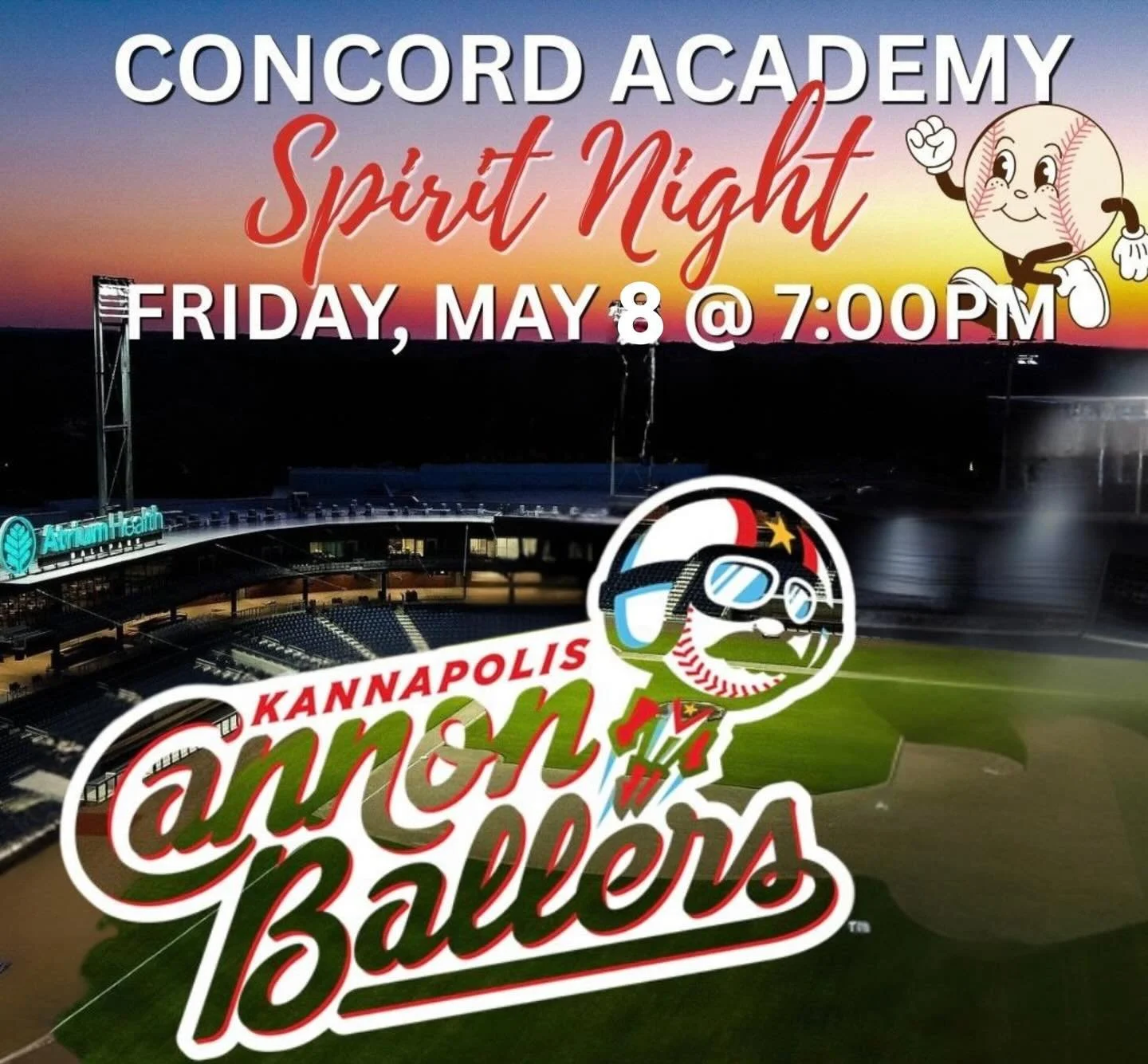 ⚾️ Tickets, get your tickets! Join us for Spirit Night with the Cannonballers this Friday, May 8th! 

*We apologize, but due to a scheduling conflict, the band will not be performing. 

Ticket link in bio.
