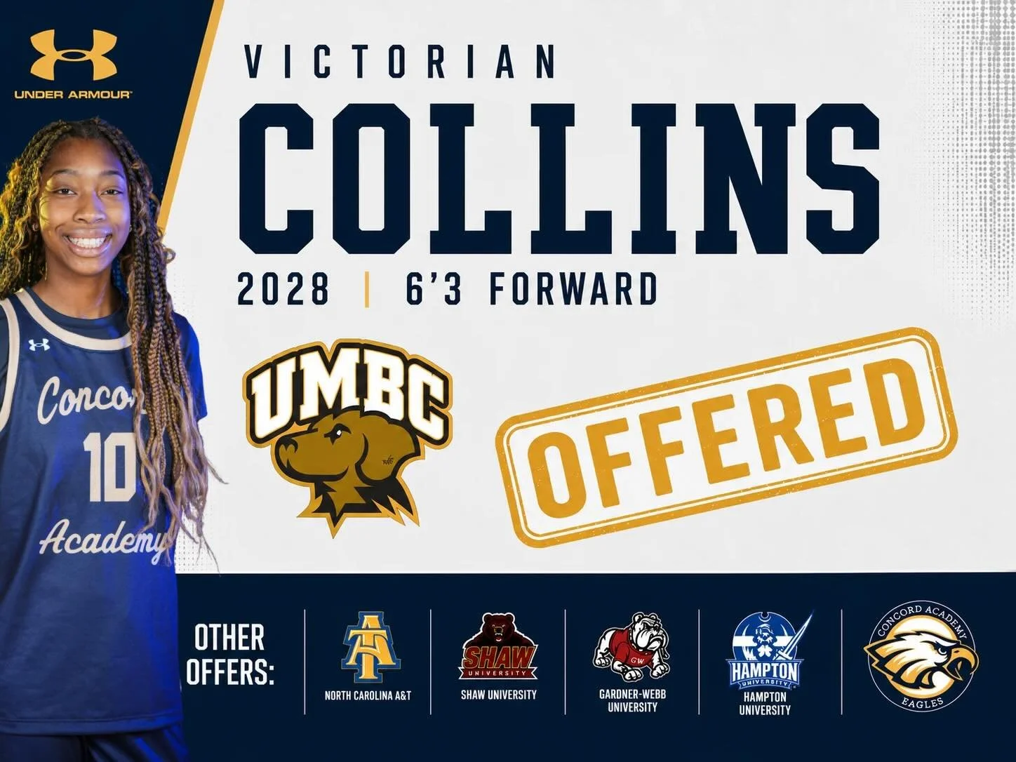 Congratulations to 2028 @_victorian1 on her recent offer from @umbcwbb ! #EaglesFly