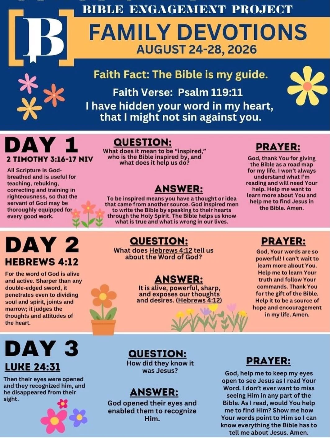 Eagle Family: Check your inbox every Sunday evening for this week&rsquo;s Family Devotions! 

At Concord Academy, our goal is not simply for students to know more about the Bible, but for them to grow as disciples who know, love, and follow Jesus Chr