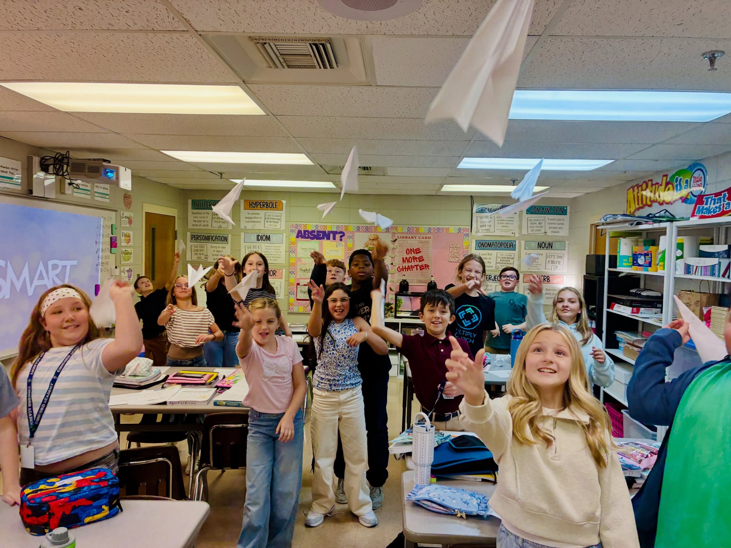 ✈️ What do paper airplanes and prepositional phrases have in common? Apparently, quite a lot! Mrs. Higgins and her 5th Grade English students are making grammar hands-on and a whole lot of fun!