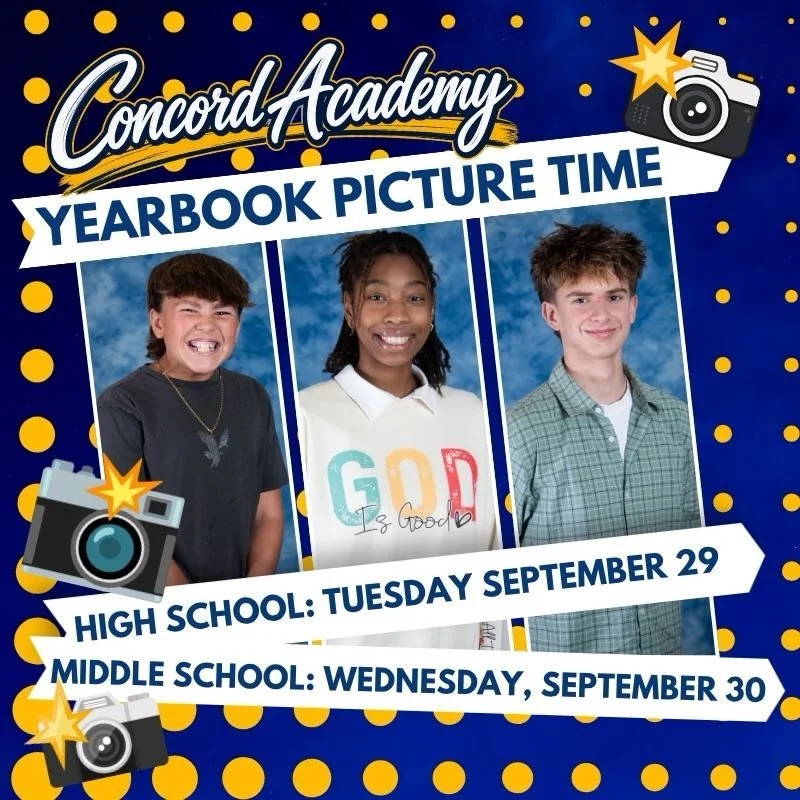 Middle and High School Families: A reminder that yearbook pictures are this Tuesday and Wednesday! 📸