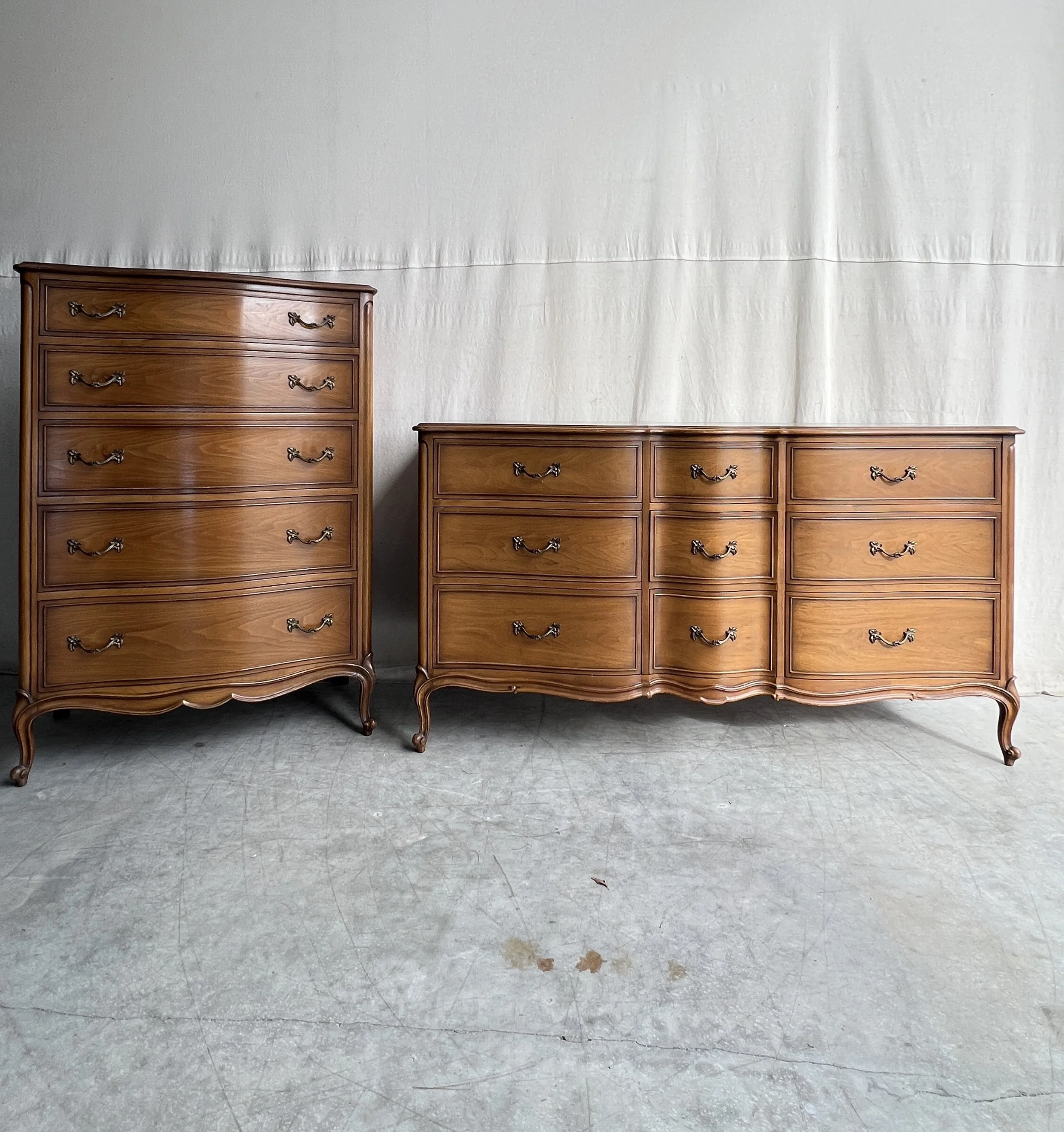 French Drexel Touraine Matching Dresser Chest Set