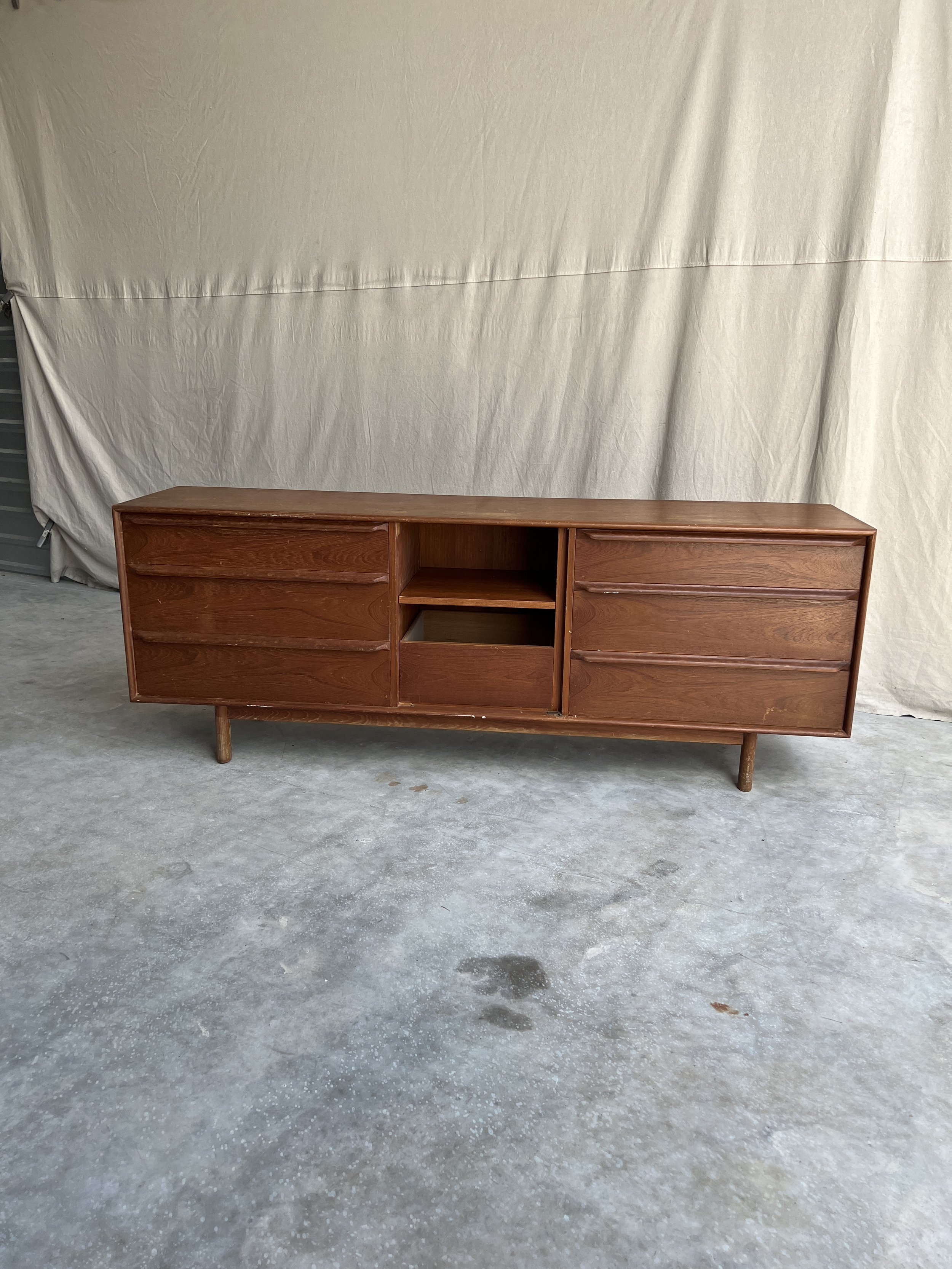 Vintage Danish Teak Mid Century Dresser