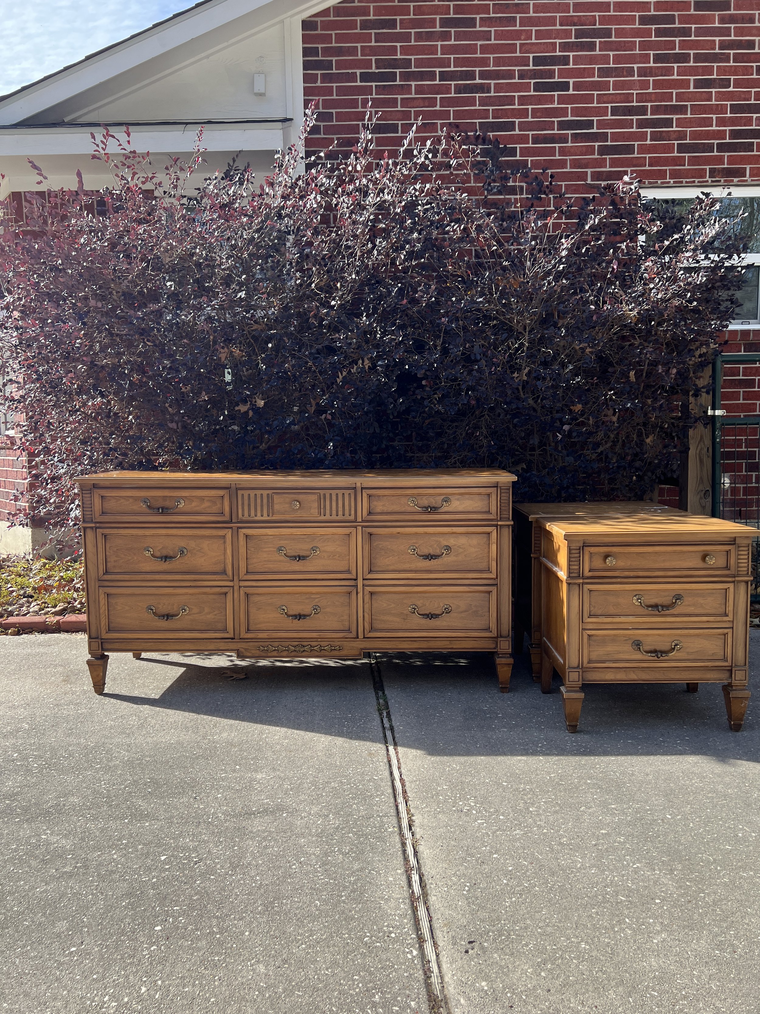 Italian Provincial Dresser and Nightstand Set