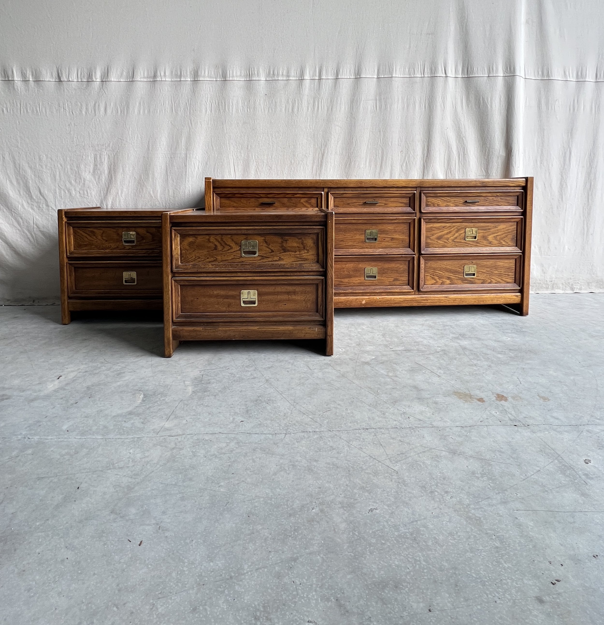 Stanley Campaign Dresser Nightstand Set