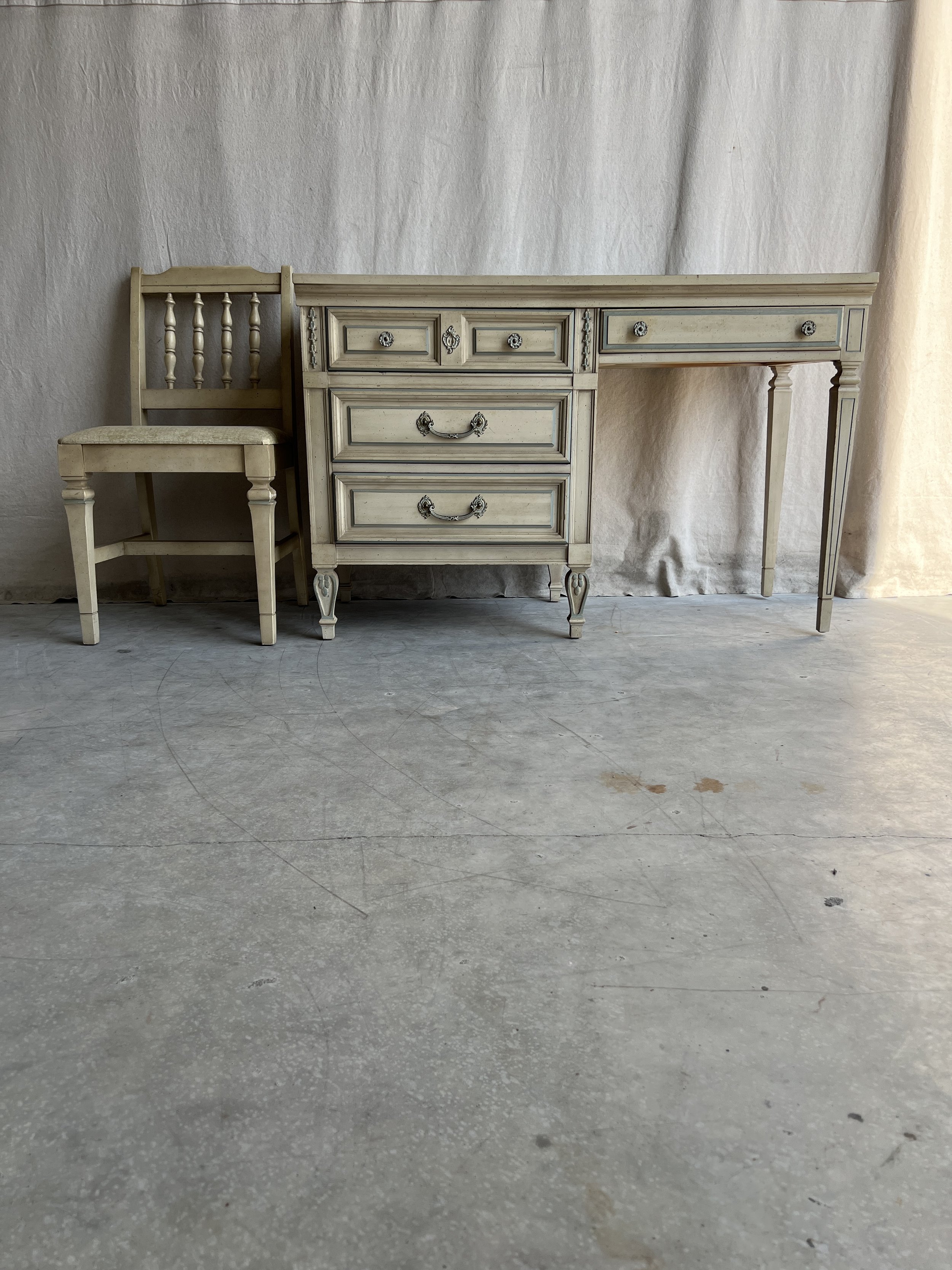 Vintage Italian Provincial Desk with Chair