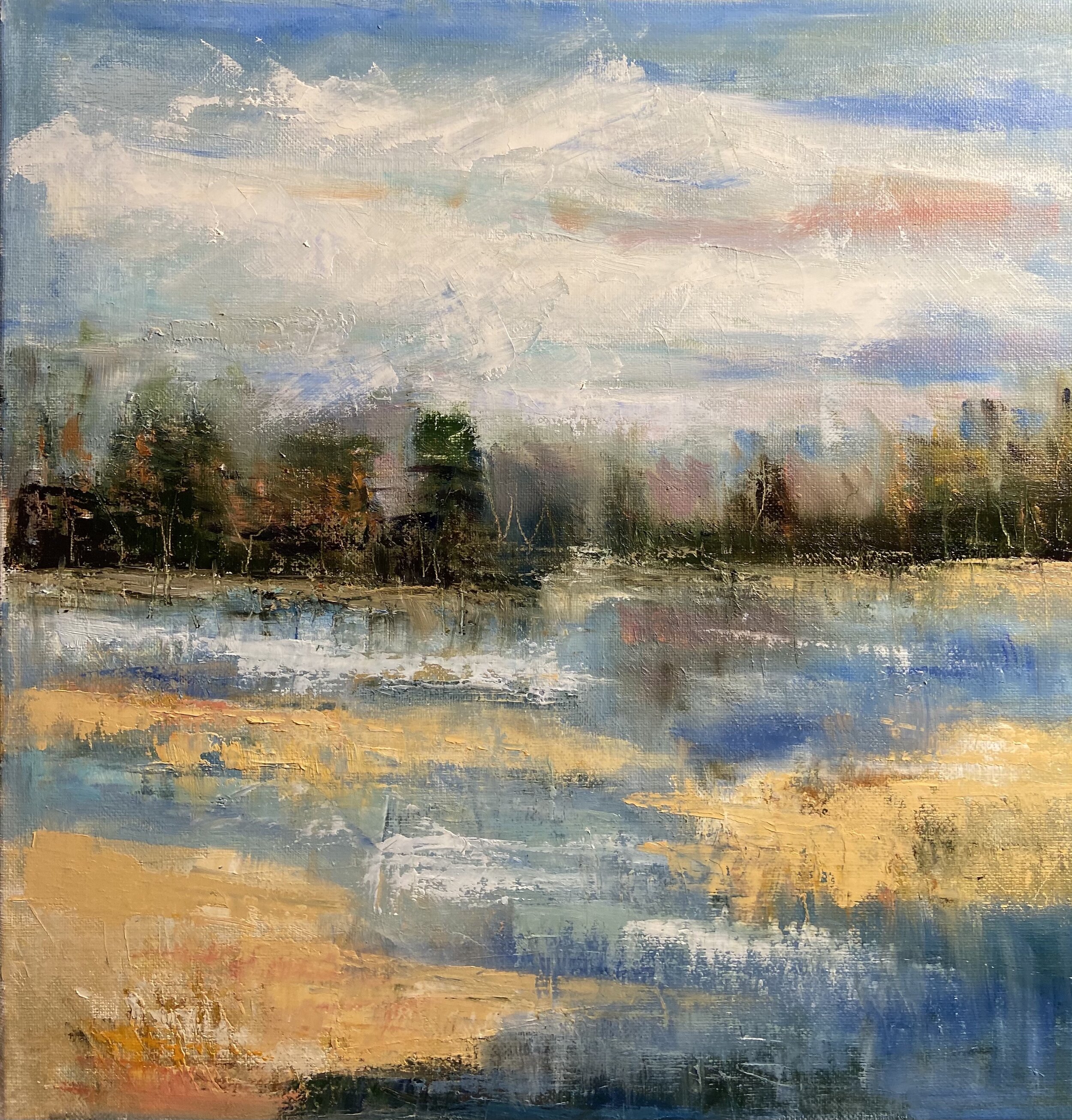 “Peconic River” 14 x 14 inches – Oil on canvas - $125 (SOLD)