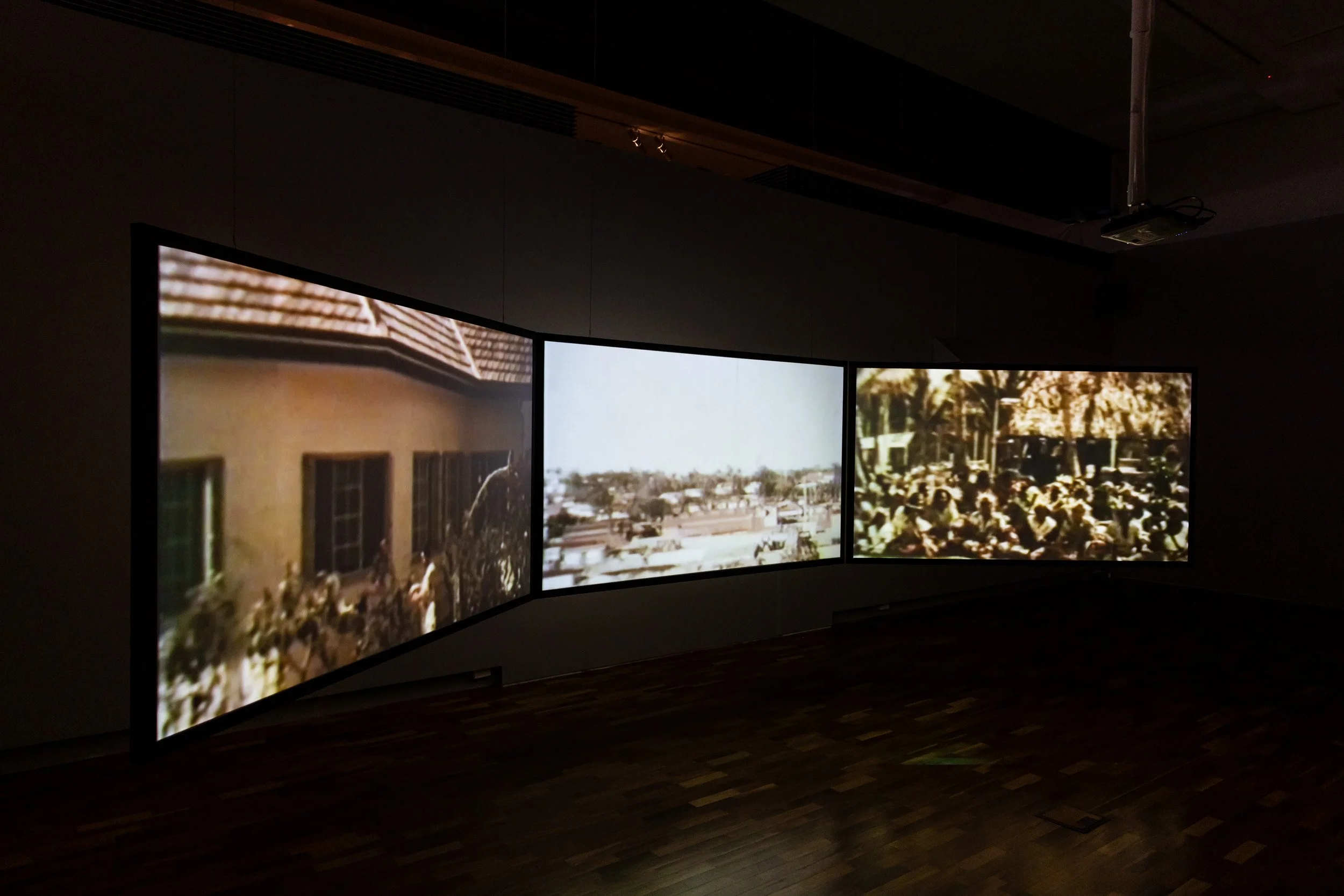 Katerina Teaiwa, Mine Lands, for Teresia, 2017. Installation view, How we remember tomorrow, UQ Art Museum, 2024. Photo: Joe Ruckli.    