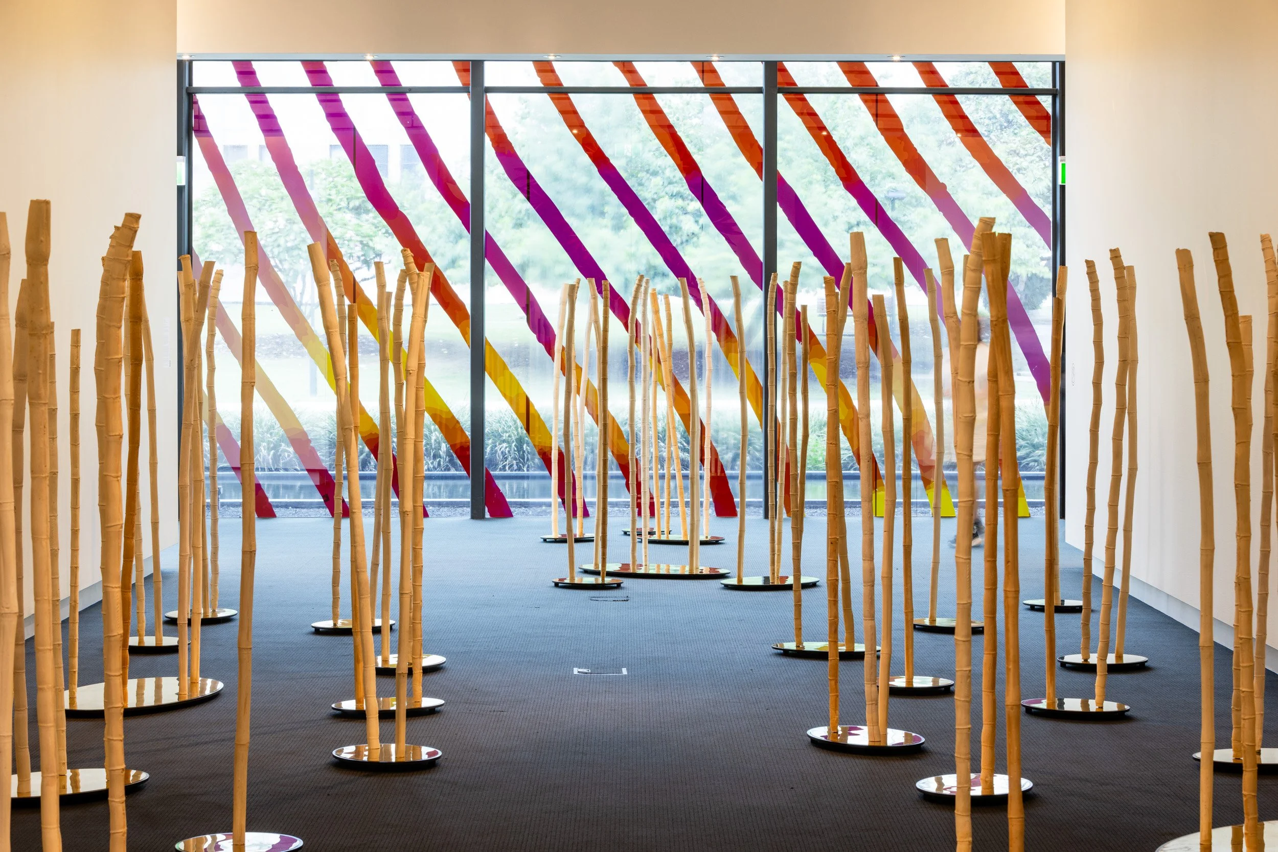 Shivanjani Lal, Aise Aise Hai (how we remember), 2023. Installation view, How we remember tomorrow, UQ Art Museum, 2024. Photo: Joe Ruckli.    