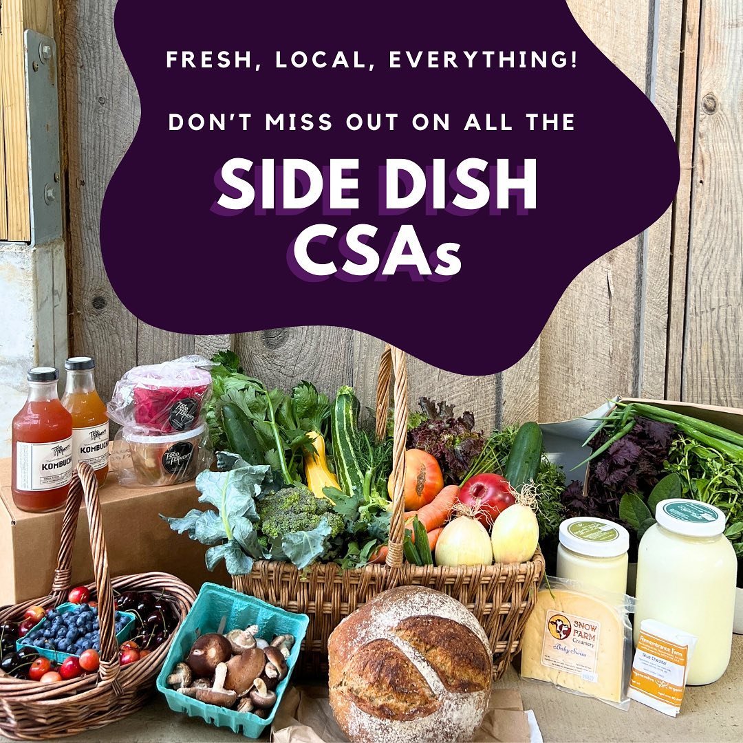 Meet the 2024 Side Dish CSA lineup!

Happy to have all these fabulous local partners sharing their delights with us this season ☀️ 

🐄 @backbonefarmer pasture raised beef
🍄 Double E Forest Farm shiitake mushrooms
🍑 Fingerlakes Fruit Bowl fruits (s