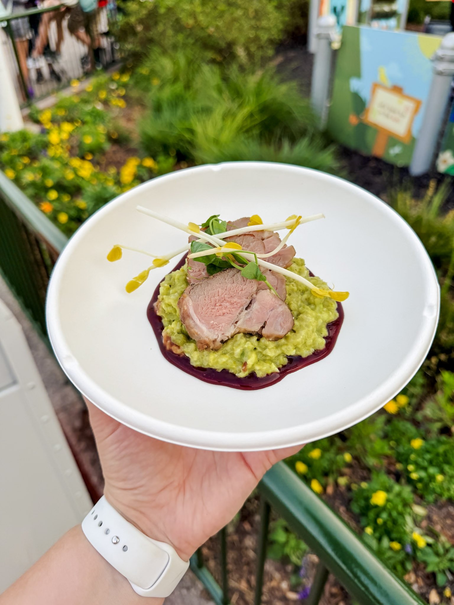 Veal Tenderloin with spring pea risotto featuring&nbsp;BEN’S ORIGINAL INTERNATIONAL GRAINS&nbsp;Arborio Rice and red wine syrup