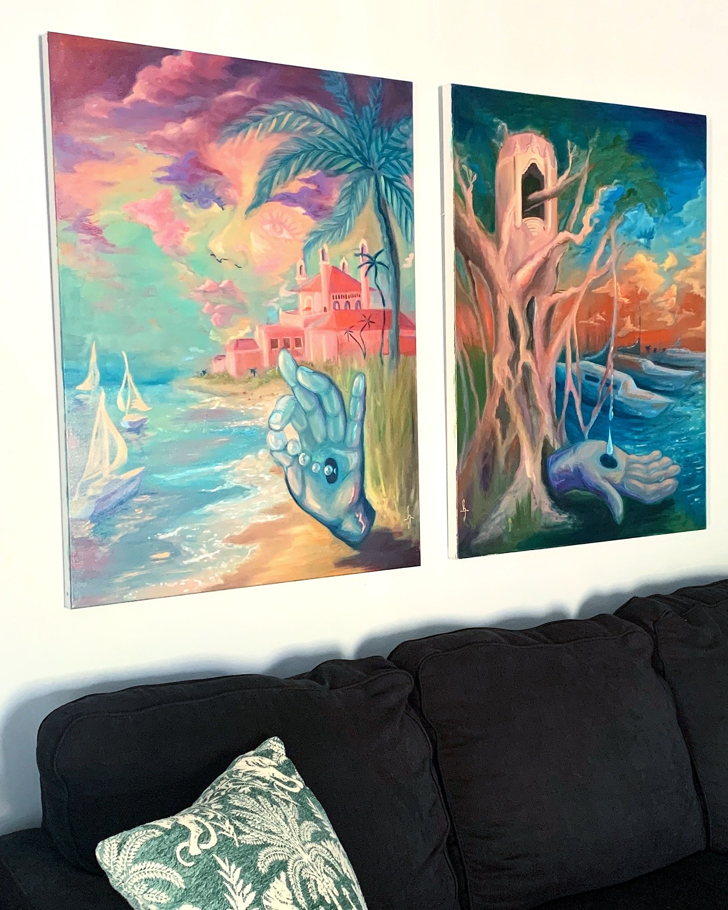 Some tropical paintings looking for new homes ⛵️🌺🌴🐠💘🐊
Turning a new leaf in my practice and looking to shed some old work. All of these are currently available @artinsessionnow - shop them in person or on their website 💌