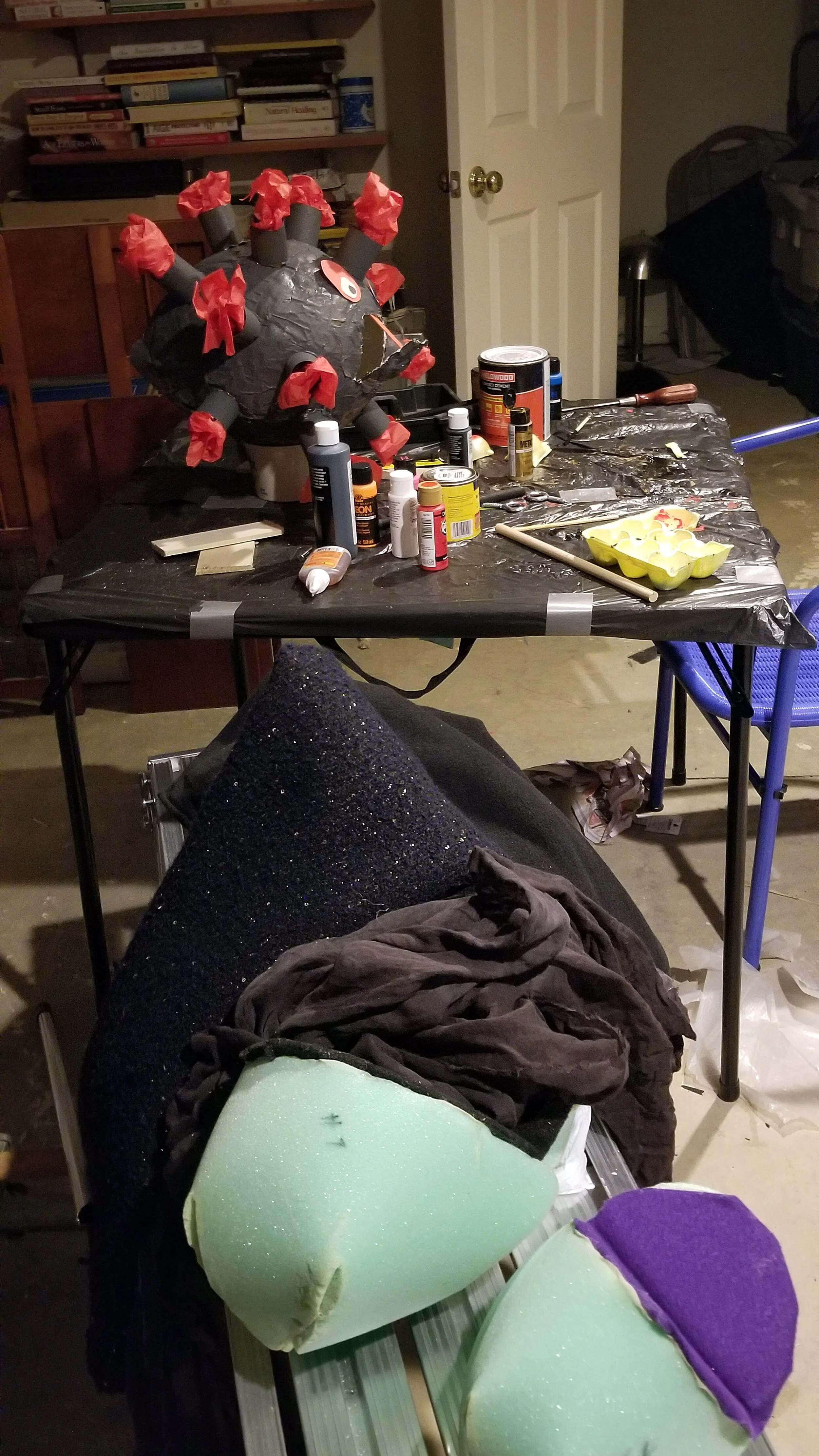 A View of the Paint Table and Drying Bench