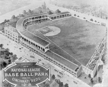 Redland Field (later renamed Crosley Field) opened in 1912 as the new home of the Cincinnati Reds