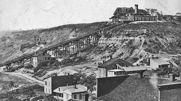 The Lookout House in its proximity to the Mt. Auburn incline