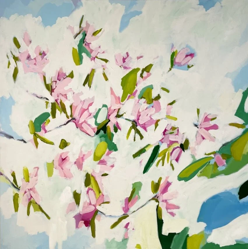 MIXED MEDIA FLORAL ABSTRACT ON CANVAS