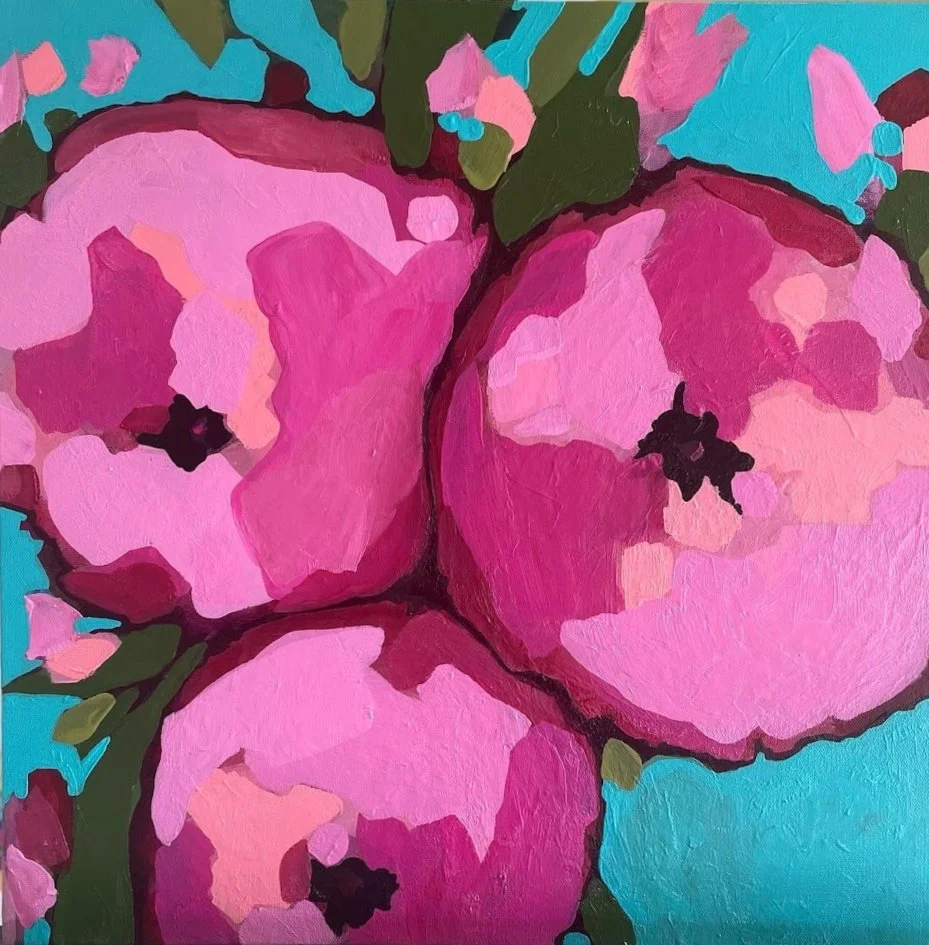ACRYLIC FLORAL ON CANVAS