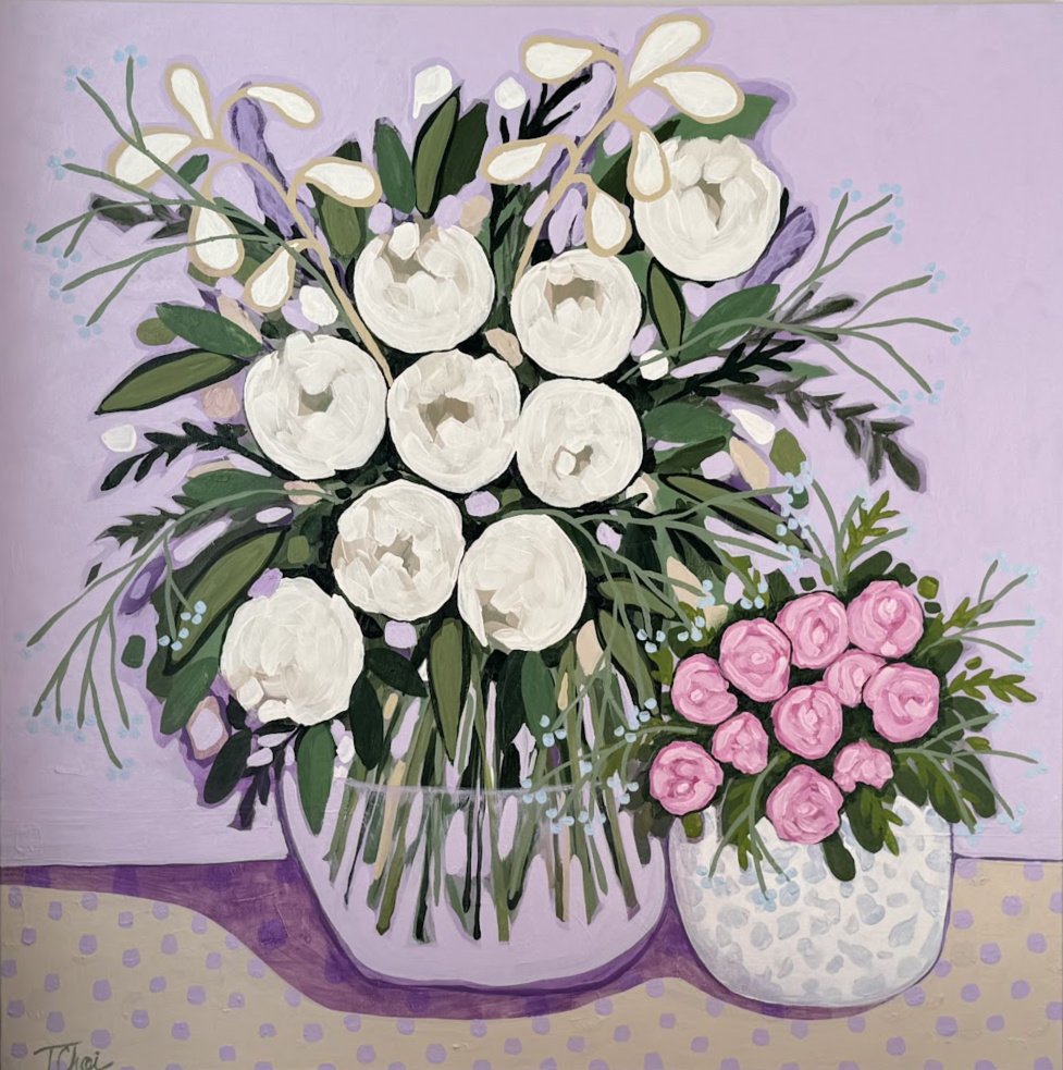 ACRLYIC FLORAL ON CANVAS