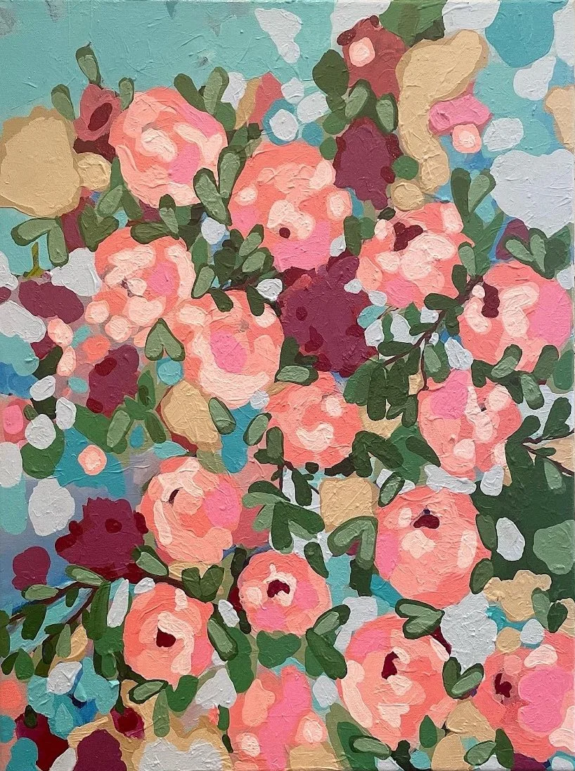 ACRYLIC FLORAL ON CANVAS