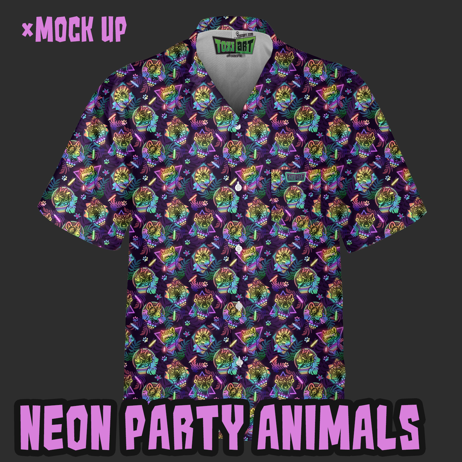 Neon Party Animal Hawaiian Shirt