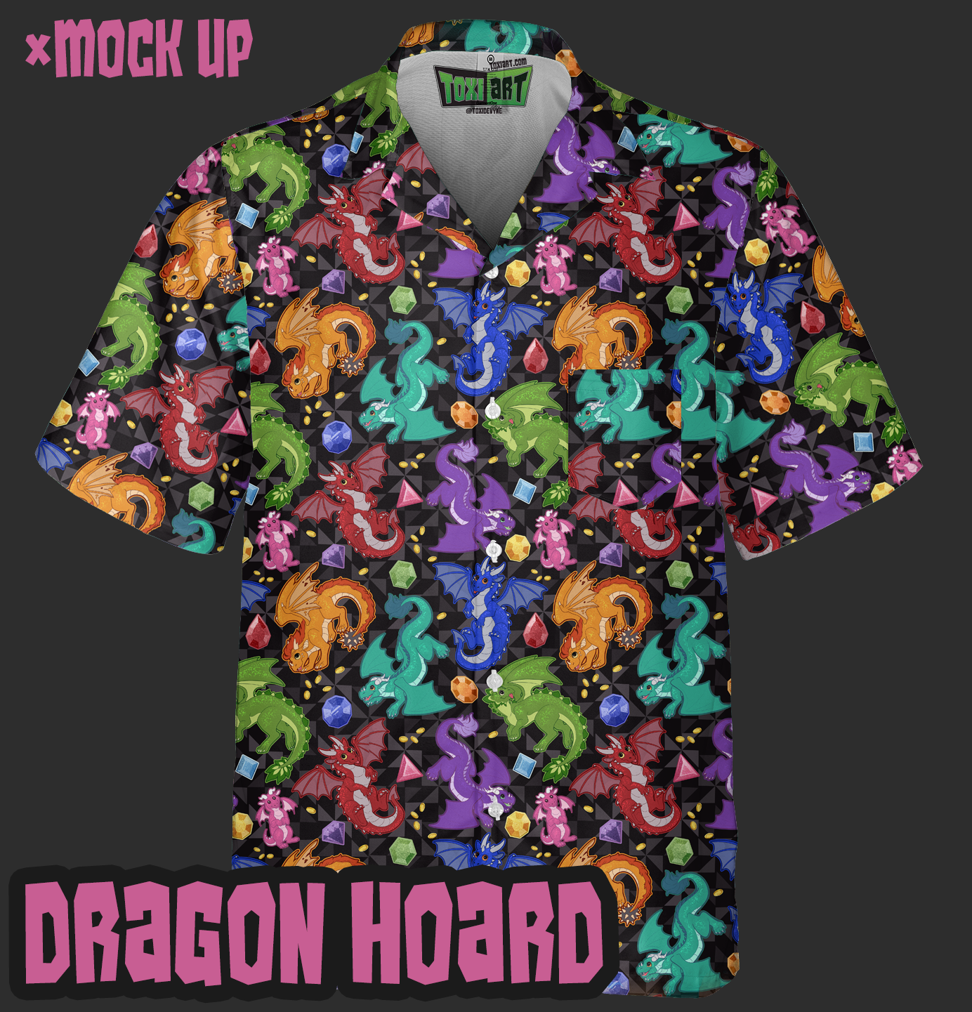 Dragon Hoard Hawaiian Shirt — Toxi Art Illustrations and Apparel